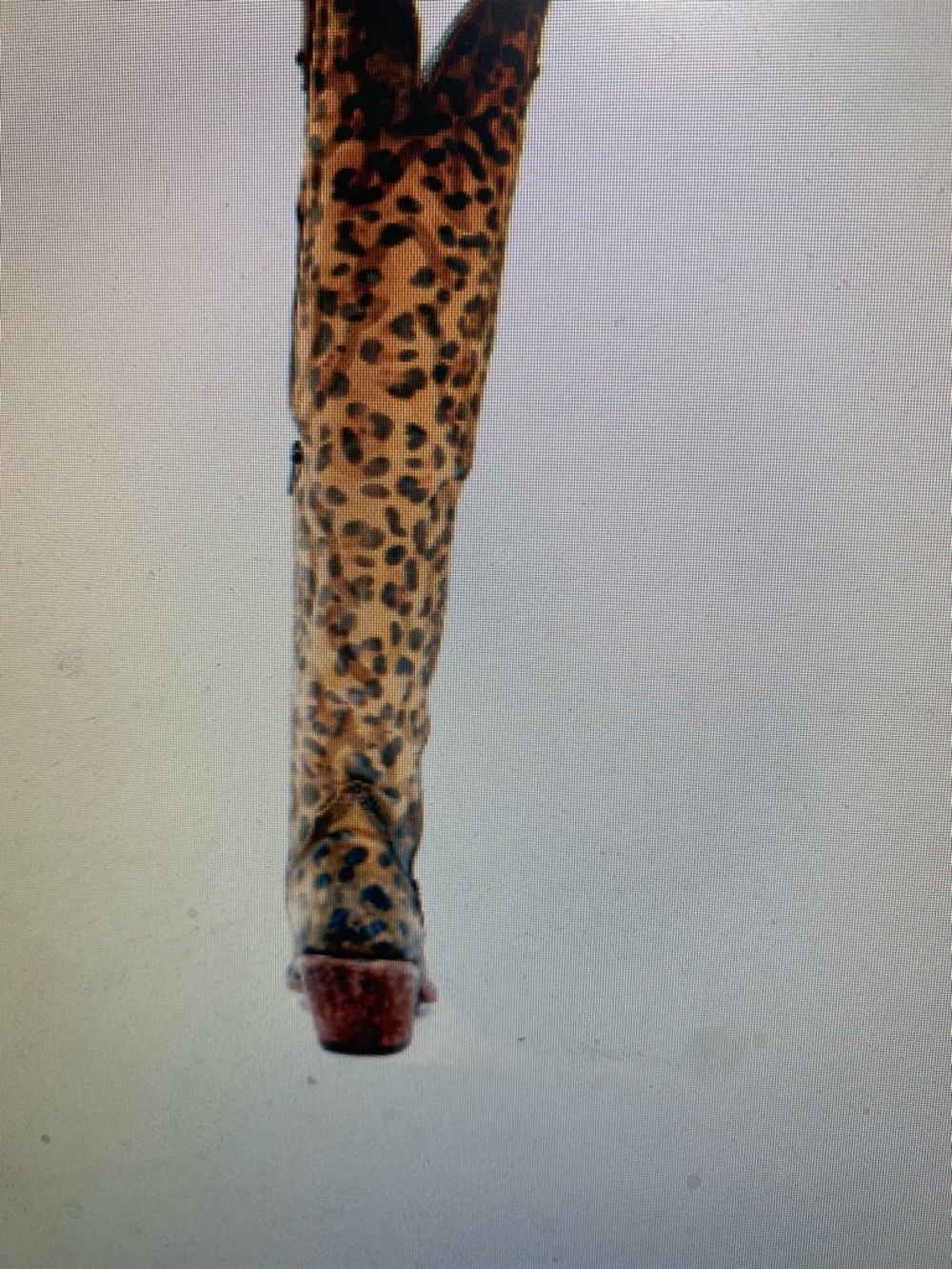 Leopard Print Knee High Almond Toe Embroidery OTK Western Boots NIB Size 8.5 - Picture 13 of 16